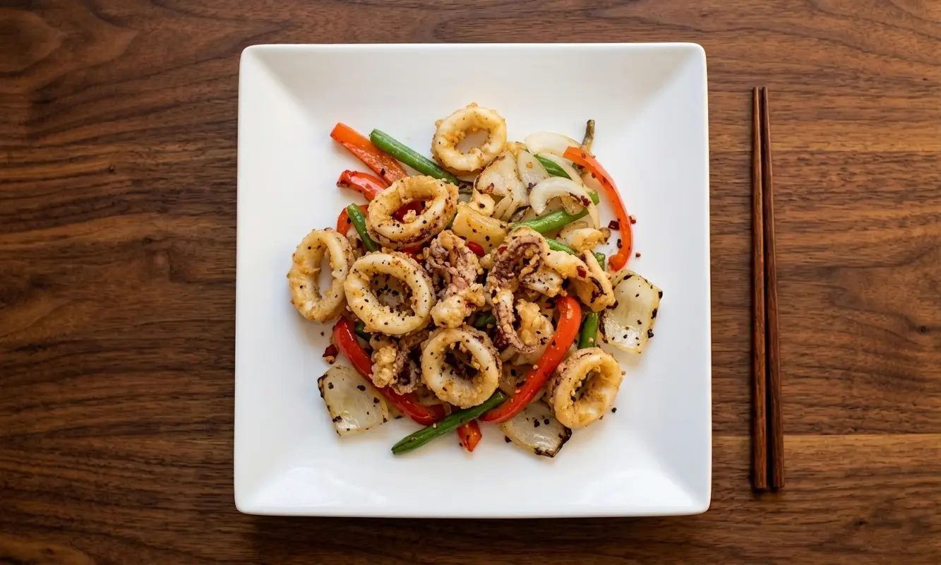 Salt and Pepper Squid — fragrant Cantonese appetizer at Emerald Garden NW Calgary